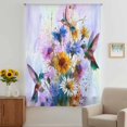thumbnail image 3 of Pink Purple Hummingbird Sheer Curtains 63 Inches Long, Spring Oil Painting Sunflowers Light Filering Curtains, Breathable Simi Curtain Privacy Drapes for Living Room Bedroom Window Treatment, 3 of 9