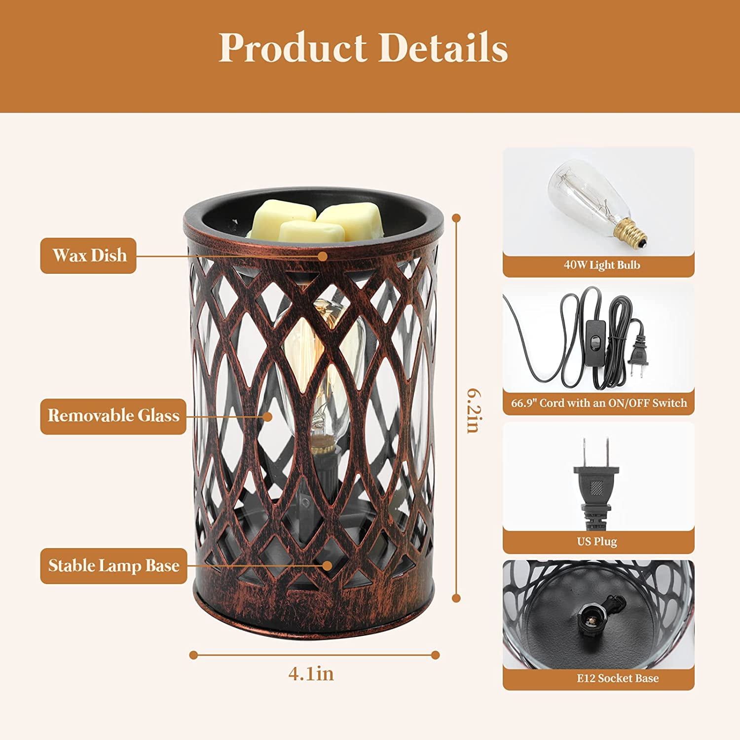 Old World Edison Bulb Wax Melt Warmer – Creatively Intentional