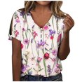 thumbnail image 1 of Hauts à Manches Courtes pour Femmes Mode Été Imprimé Ordinaire T-Shirt à Manches Courtes Col Rond pour Femmes T-Shirts d'Été pour Femmes Mode, 1 of 2