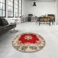 thumbnail image 3 of Ahgly Company Indoor Square Traditional Brown Medallion Area Rugs, 5' Square, 3 of 6