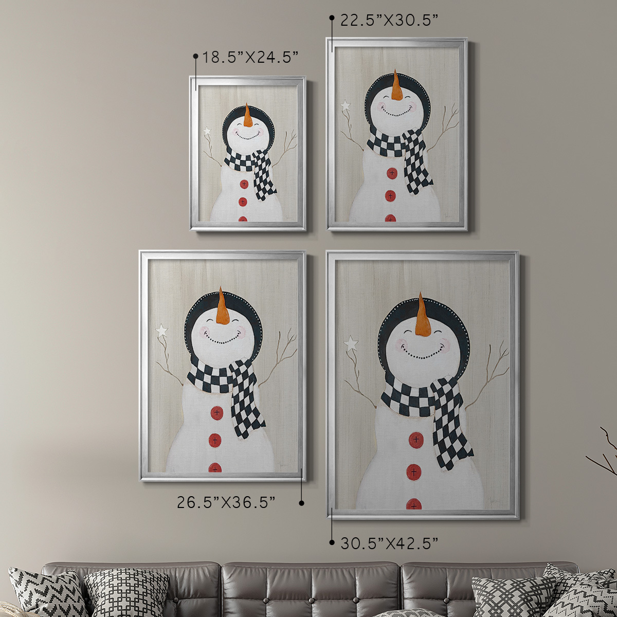 Festive Snowman II Premium Classic Framed Print - Ready to Hang
