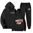 thumbnail image 1 of 2025 White Fox Unisex Letter Print Loose Hoodie Pants Set, 1 of 3