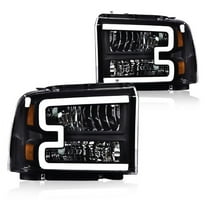 Fit For Ford F250 F350 F450 F550 2005-2007 Super Duty LED DRL Black Headlights