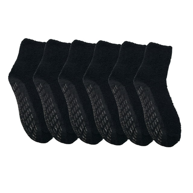 Non Slip Hospital Socks for Men Women Cozy Fuzzy Home Lounge Slipper