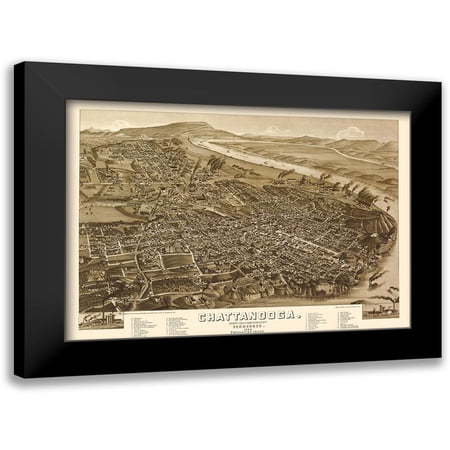Wellge 14x11 Black Modern Framed Museum Art Print Titled - Chattanooga Tennessee - Wellge 1886