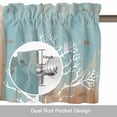 thumbnail image 6 of Summer Nautical Valance Curtain White Ocean Seahorse Coral Silhouette Wood Grain Window Valances Rod Pocket Short Curtains Window Treatments for Kitchen Bedroom Bathroom Laundry 42" x 18", 6 of 9