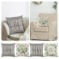 4PC Pillow Covers Farmhouse Pillow Covers 18x18 Spring Flower Grey and