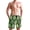 Cartoon Green Leaves Row, variant on Men's Quick Dry Swim Trunks Beach Shorts Casual Summer Board Shorts with Pockets, Red Leopard