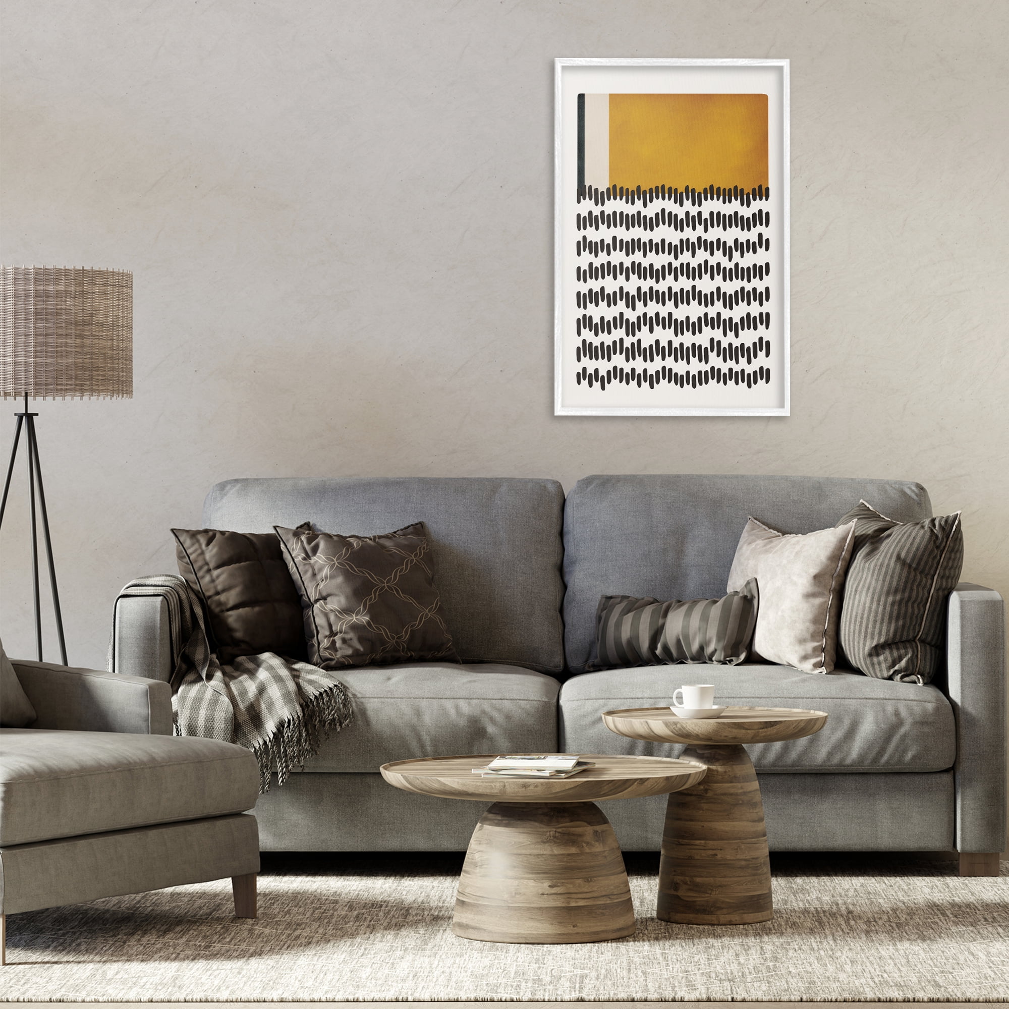 Stupell Industries Geometric Crosby Street Abstract Painting White Framed Art Print Wall Art, 20 x 30