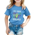 thumbnail image 2 of ZHOGXU Kids Girls Boys T Shirts Short Sleeve Crew Neck Back To School Letter Print Loose Fit Comfortable Top Tees For Casual Daily Wear,Blue,6-7 Years, 2 of 4