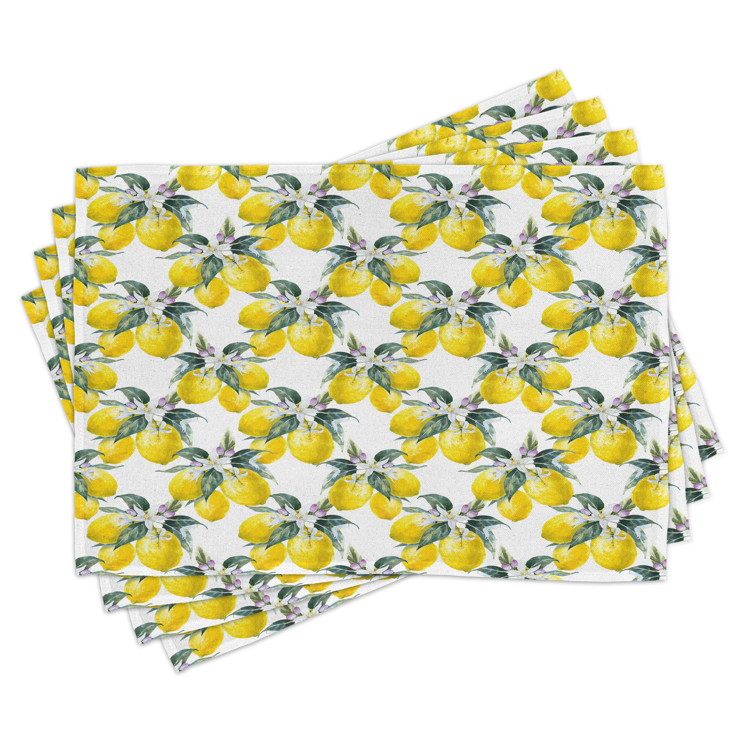 Nature Placemats Set of 4 Lemons Flowers Inspirational Summer Season