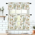 thumbnail image 5 of Yellow Flower Curtain for Kitchen Bathroom Beautiful White Floral Rod Pocket Window Tier Curtains Valance Set 3 Pcs Plant Printed Curtains 54 x 18 inches + 27 x 36 inches *2, 5 of 6