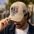 thumbnail image 3 of Yungyresw Unisex Baseball Caps Adjustable Strap Anniversary USA Hat Never Forget Memorial Caps Patriotic American Flag Sun Hat F One Size, 3 of 7