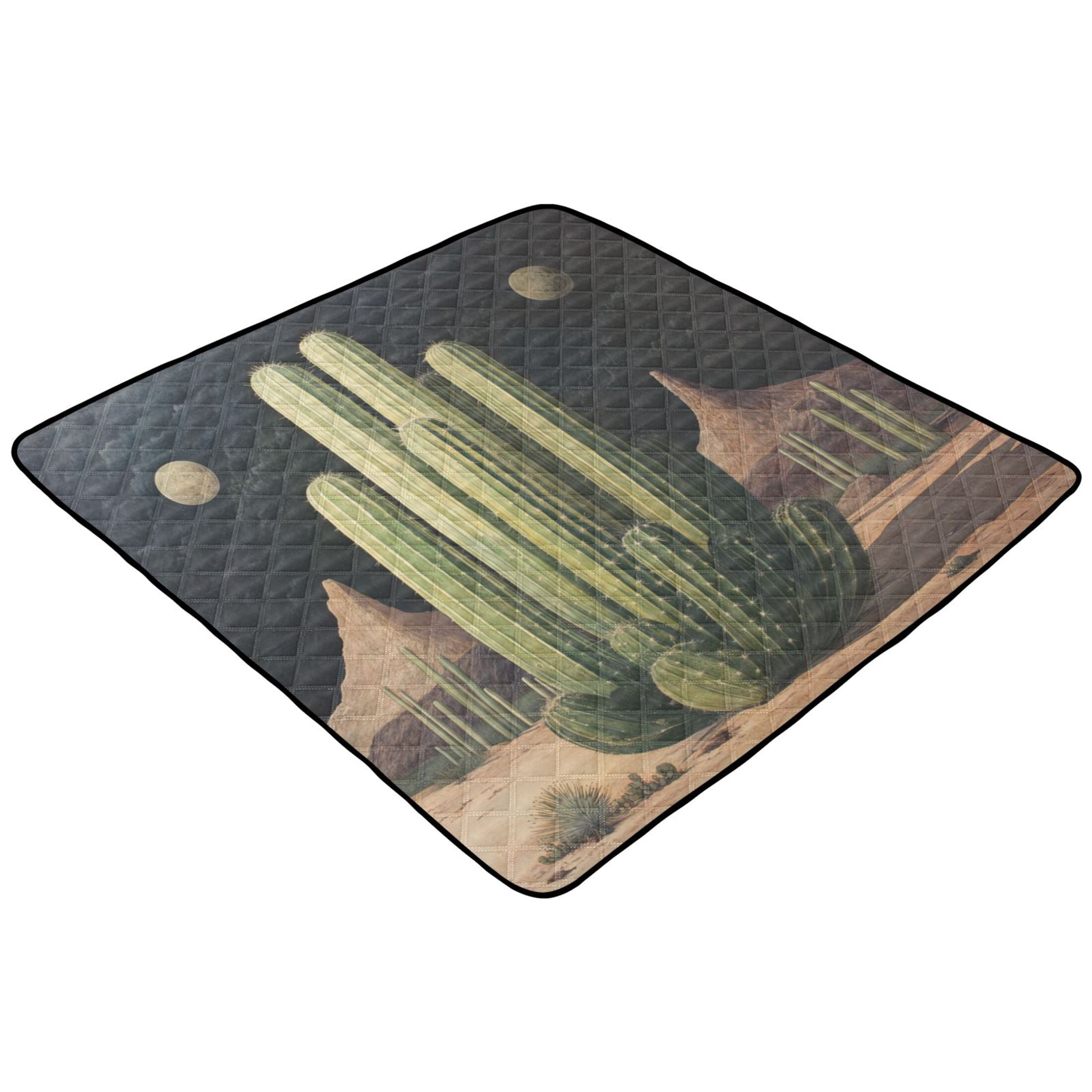 WOBOGO Eldritch Cactus Baby Playmats Extra Large Waterproof Rollable Activity Pads for Toddlers 50×50inch