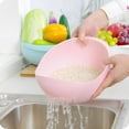thumbnail image 2 of 1pc Rice Sieve Plastic Colander Kitchen Drain Basket With Handles Rice Bowl Strainer Strainer Basket Sink Drain Kitchen Tools, 2 of 3