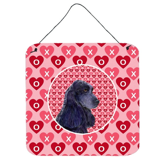 Black Cocker Spaniel Hearts Love Valentines Day Wall or Door Hanging Prints