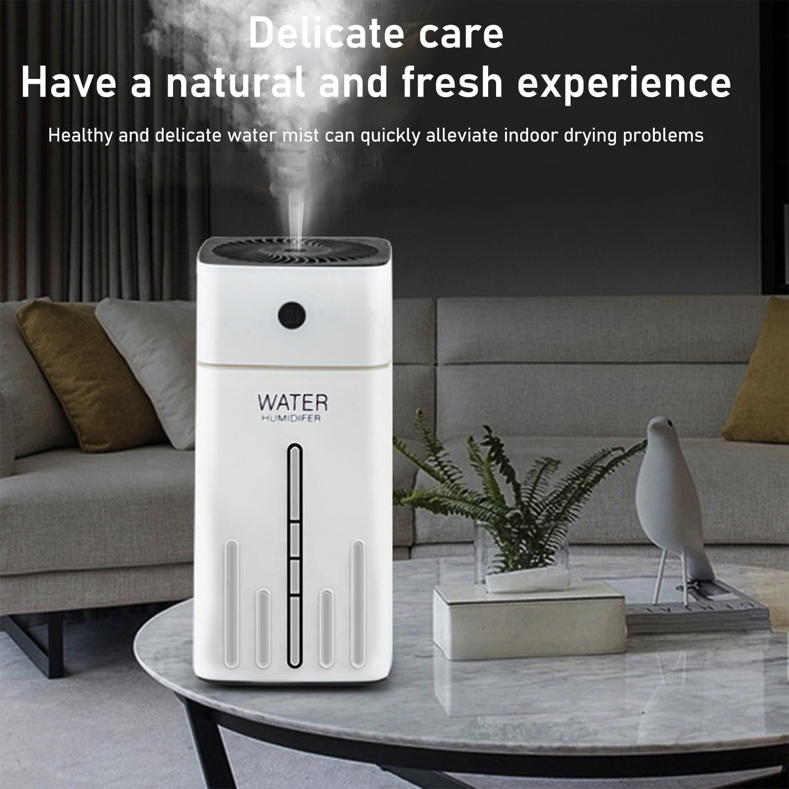 Home Humidifier USB Powered | Large 1000ml Capacity Aromatherapy Diffuser | Quiet Mute Operation | 7-Color Night Light | Desktop Bedroom Office | ABS White | 1pc | 21.8x10.3x10.3cm