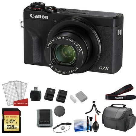 Canon PowerShot G7X Mark III Camera (Black) with 2x 64GB Memory