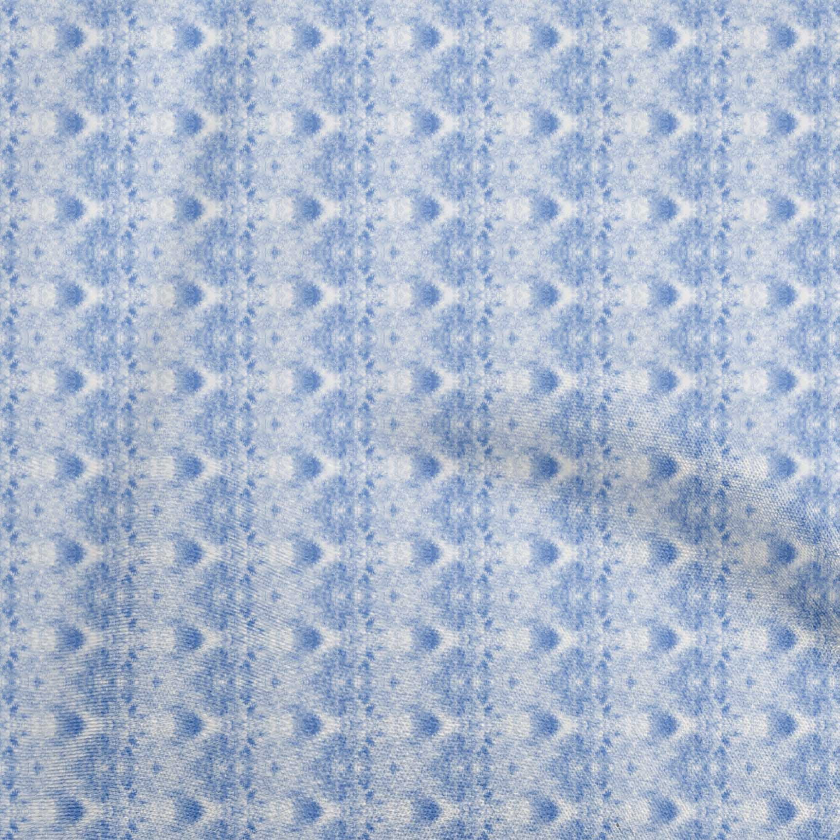oneOone Silk Tabby Blue Fabric Tie Dye Craft Projects Decor Fabric Printed By The Yard 42 Inch Wide