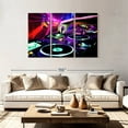 thumbnail image 2 of Elephant Stock Dj Equipment Wall Art - Horizontal Multi Panel Canvas - Living Room Wall Decor - Music Multi Panel - Black And Purple Decor - 74" x 48", 2 of 8
