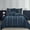 Navy White, variant on Lanco White Comforter Set King Size , 7 Piece Satin Stitching Embroidery Bedding Set