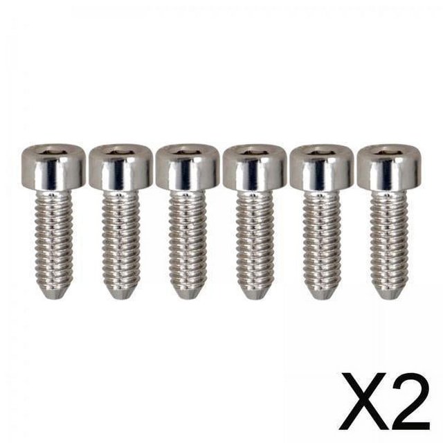 2x 6 Uds Sillines de Puente de Guitarra Eléctrica Tornillos de Cuerda de Bloqueo Metal de Repuesto para Bloque de Puente de Trémolo Bajo Proyecto de 2 piezas