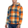 thumbnail image 3 of Daiia Warm Orange Plaid for Men's Fashion Hoodies & Sweatshirts with Kangaroo Pocket Hooded Sweatshirt Breathable & Moisture Wicking-3X-Large, 3 of 7