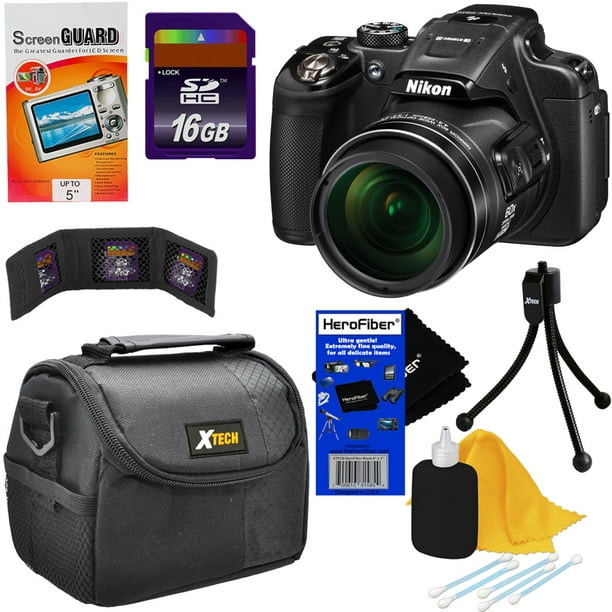 Nikon COOLPIX P610 16.1 MP CMOS Digital Camera with 60x Zoom, Built-In Wi-Fi, GPS & Full HD 1080p Video, Black + 7pc 16GB Kit w/ HeroFiber® Gentle Cleaning - Walmart.com