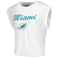 thumbnail image 2 of Women's Concepts Sport White/Cream Miami Dolphins Montana Knit Top & Shorts Sleep Set, 2 of 5
