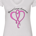 thumbnail image 4 of Inktastic Breast Cancer Awareness with Pink Ribbon Heart Women's V-Neck T-Shirt, 4 of 5