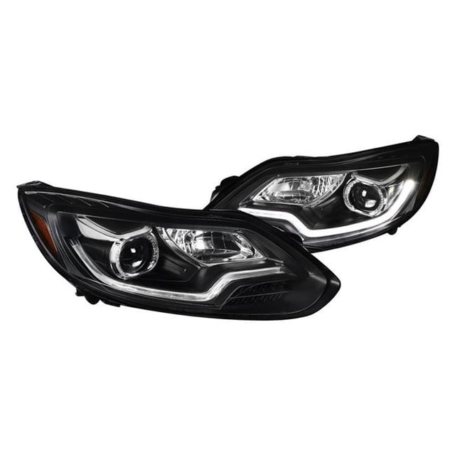 Spec D Tuning 2LHP-FOC12JM-OZ Projecteurs Noirs avec LED DRL pour Ford Focus 2012-2014