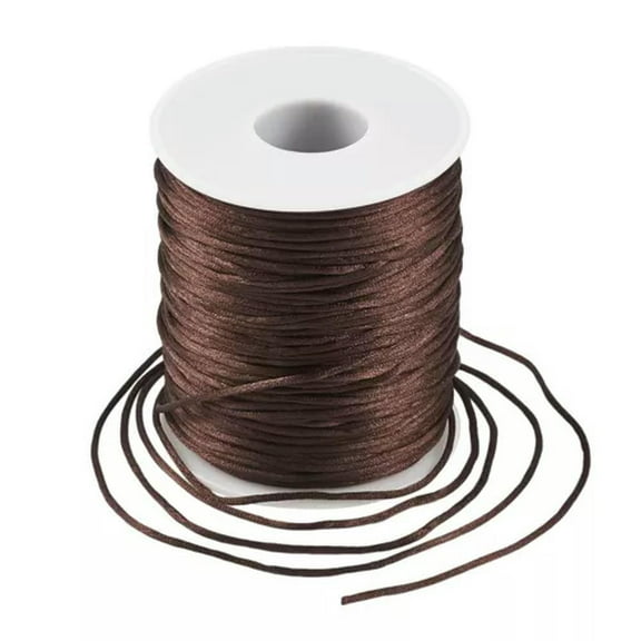 U8MO 100m/roll Polyester Cord Jewelry Thread For Beading Craft Bracelet String 1.5mm-CoconutBrown