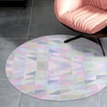 thumbnail image 4 of Polygon Pattern Rainbow Round Carpet Circle Rug Outdoor Patio Area Rug Washable Large Area Rugs Hallway Room Decor Fitness Mats, 4 of 8