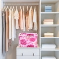 thumbnail image 6 of Storage Box With Lid 16.5x12.6x11.8In Lidded Home Storage Bins Foldable Stacked Household Storage Box Soft Pink Background Floral, 6 of 7