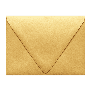 LUXPaper A2 Contour Flap Invitation Envelopes, 4 3/8 x 5 3/4, 80 lb. Gold Metallic, 50 Pack