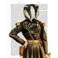 thumbnail image 2 of Fab Funky 20x24 White Modern Wood Framed Museum Art Print Titled - General Badger, 2 of 4