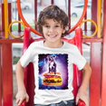 thumbnail image 3 of Tee Hunt Pit Bull Riding a Burger Flying Through Galaxy Youth T-Shirt Funny Pet Kids, White, Small, 3 of 5