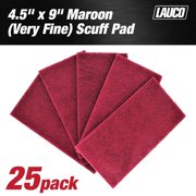 LAUCO 4.5 x 9 Maroon (Very Fine) General Purpose Scuff Pads, 25 Sheets - Scuffing, Scouring, Sanding, Paint Primer Prep Adhesion Scratch - Surface Preparation Automotive Car Auto Body