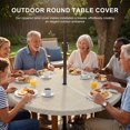thumbnail image 3 of Round Outdoor Tablecloth with Umbrella Hole and Zipper, Vintage Cream Tablecloth with Elastic Waterproof, Farmhouse Retro Beige Solid Color Patio Table Covers for 31" - 35" Picnic Pool Tables, 3 of 9