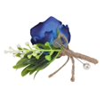 thumbnail image 4 of 5 Pcs Plastic Wedding Boutonniere Pins, Artificial Flowers Fixed for Bride and Groom, Blue, 4 of 4