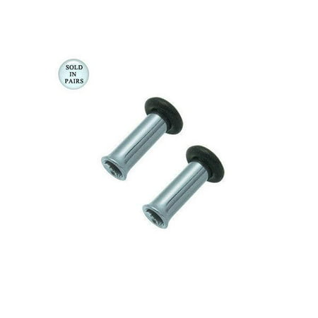 Titanium Tunnel - Light Blue Anodized Titanium Tunnel Eyelet Plugs - 8 Gauge