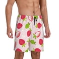 thumbnail image 2 of Kdxio Hand Drawn Strawberry Print Mens Sleep Shorts Bottoms Soft Comfy Pajama Wear Pants with Drawstring Pockets, 2 of 7