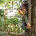 thumbnail image 4 of 2PCS Elf Out The Door Tree Hugger - Decoraciones de patio - Escultura de árbol caprichosa - Decoración de jardín - Arte de patio de jardín, 4 of 5