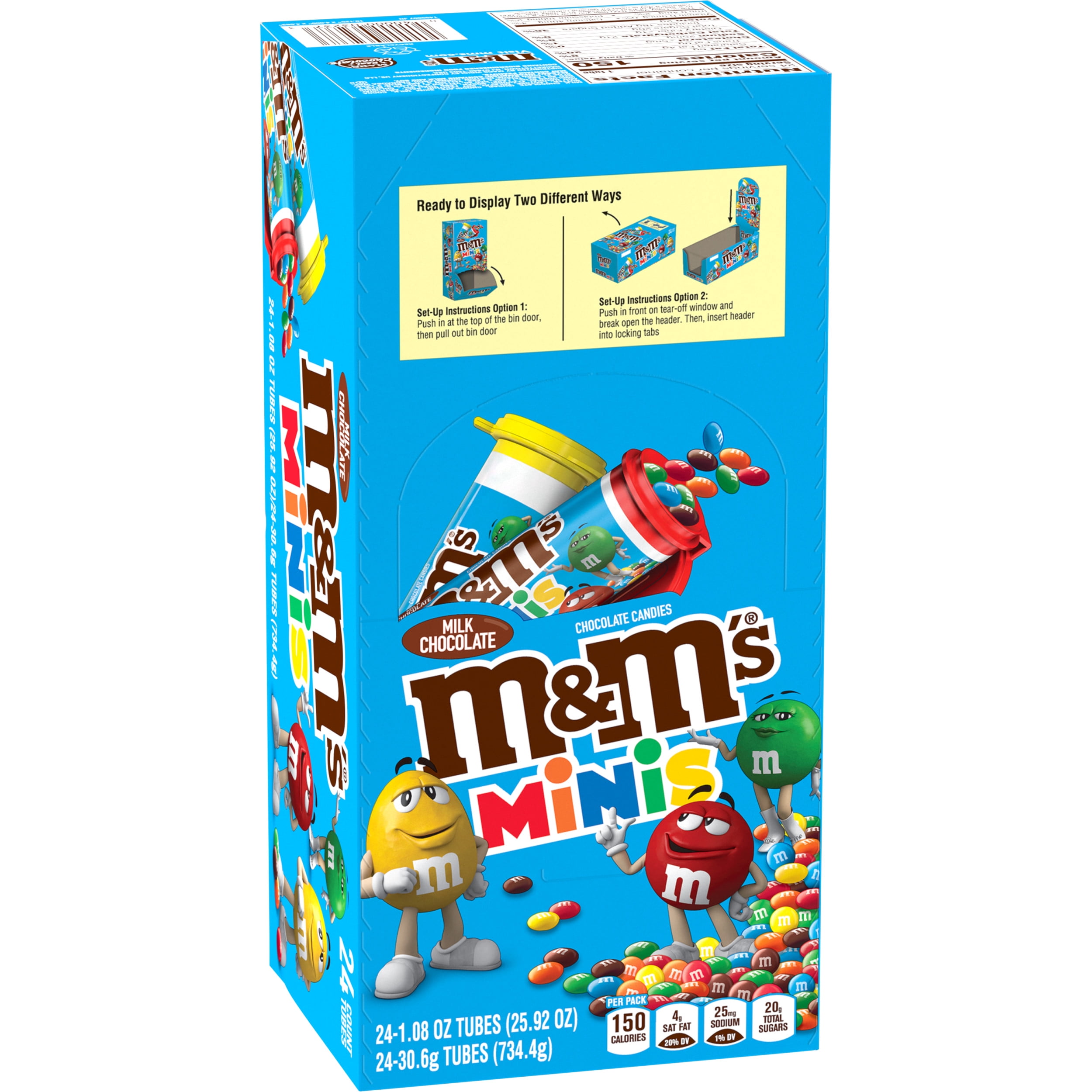 M&M'S Milk Chocolate MINIS Candy Tubes 1.08oz/24ct