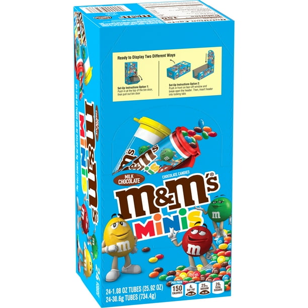 M&M'S Milk Chocolate MINIS Candy Tubes 1.08oz/24ct