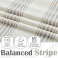 thumbnail image 5 of Curtainking Striped Linen Curtains 63 Inch Gray Farmhouse Rustic Curtains for Living Room Semi Sheer Back Tab Light Filtering Coastal Drapes for Bedroom Window Curtain 2 Panels, 5 of 7