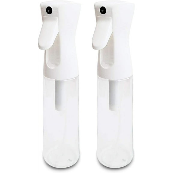 2 Pack Ultra Fine Clear Plastic Continuous Mist Spray Bottle, For Skin Care, Salon, Barber, Household Care, Pet Care and more 10oz / 300ml