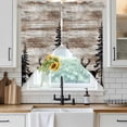 thumbnail image 3 of Swag Valance Curtains for Windows, Deer Silhouettes Light Filtering Kitchen Curtains with Rod Pocket, Trees Wooden Retro Art Farmhouse Window Treatment Valances for Living Room, 36x63 - 2 PCS, 3 of 9