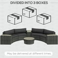 thumbnail image 5 of Topcobe 8-Piece Rattan Outdoor Sofa Set with 4 Sturdy Tables, Storage Compartment, and Umbrella Hole, Gray Collection, 5 of 11