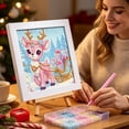thumbnail image 6 of Christmas Diamond Art Kit, 7.09in Christmas printed canvas with Frame Holiday Craft Gift, 6 of 6
